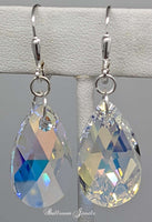 Pear drop crystal dangle earrings
