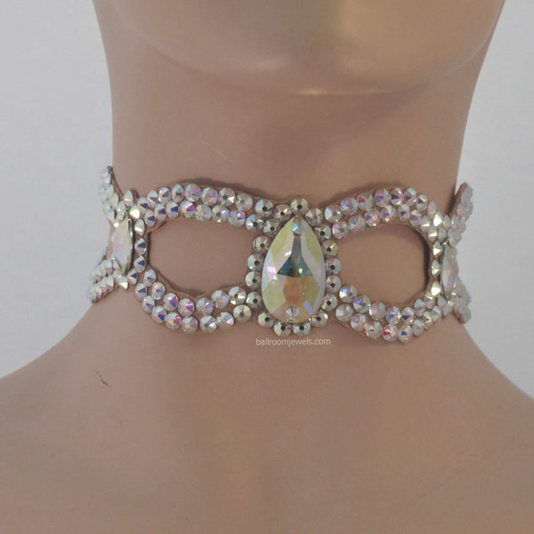 Pear Choker Swarovski Ballroom Necklace - Swarovski Necklace - Ballroom Jewels