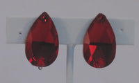 Red Crystal pear shaped earrings - econo - Ballroom Jewels