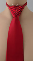 Men's  Red Crystal Red Tie