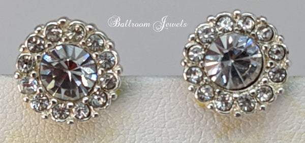 Round clear crystal earrings