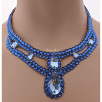 Pear Drop Ballroom Necklace in shades of Sapphire