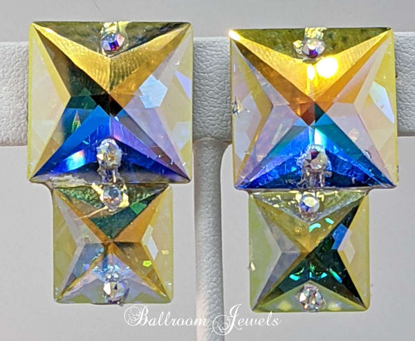 Ballroom Square crystal earrings