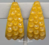 Large wide hoop crystal earrings in Buttercup