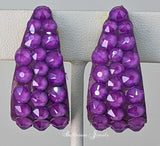 Large wide hoop earrings in electric purple