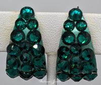 Small Hoop Earrings in emerald green