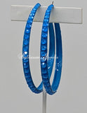 Jumbo Crystal hoop earrings - Electric Blue