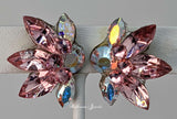 Spray Crystal Ballroom earrings - light rose pink