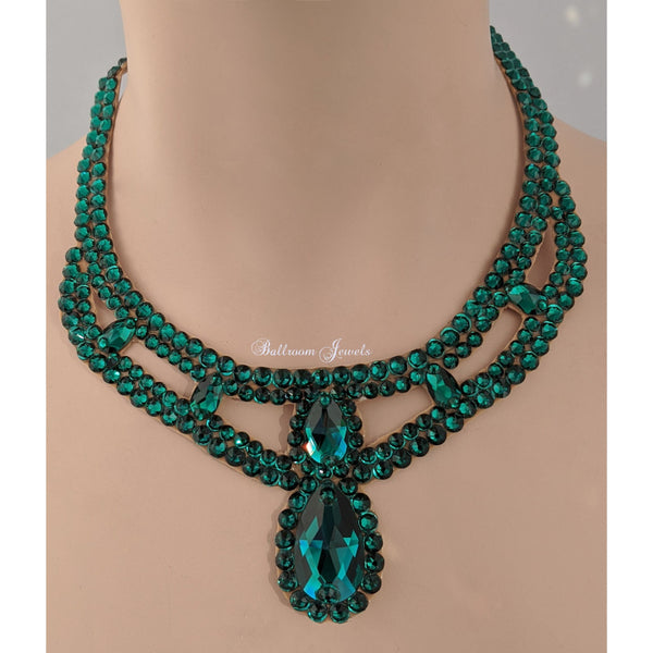 Pear Drop Ballroom Necklace - Emerald
