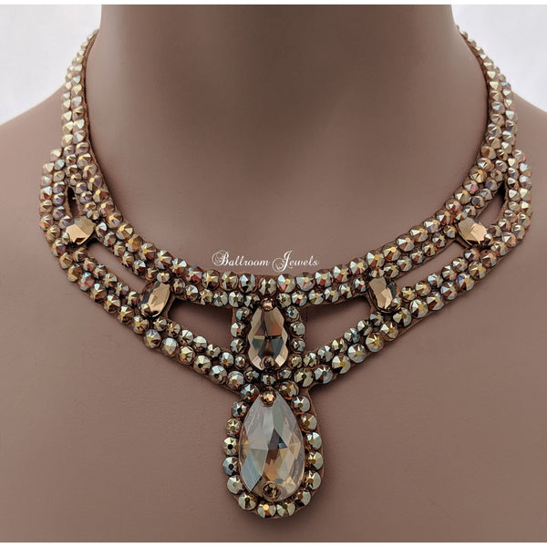 Pear Drop Ballroom Necklace in gold