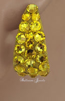 Large wide hoop crystal earrings in Citrine yellow