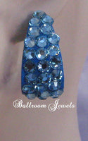 Aquamarine Swarovski Crystal large wide hoop earrings