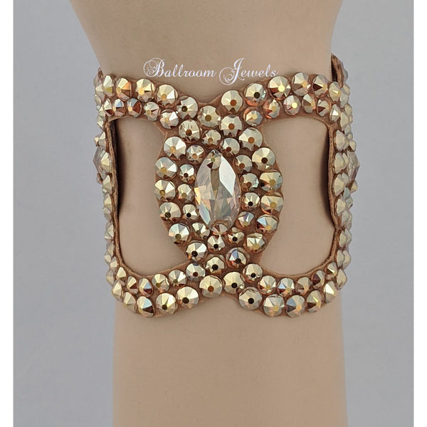 Crystal Navette Ballroom Bracelet - gold