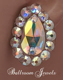 Pear crystal ballroom earrings - aurora borealis