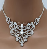 Swirl rhinestone necklace set