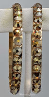 Larger narrow hoop earrings - Gold