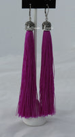 Tassel drop earrings in purple