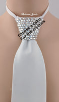 Men's  Crystal White Tie - Choice of color