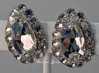 Pear crystal ballroom earrings - clear crystal