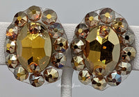 Crystal Oval Ballroom earrings - Gold