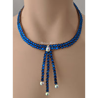 Ballroom necklace three drop - Majestic Blue