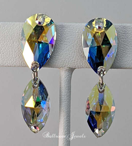 Ballroom Crystal Pear and Navette drop earrings