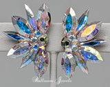 Half Star crystal ballroom earrings - aurora borealis