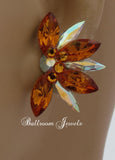 Swarovski Crystal Half Star Ballroom Earrings in several colors - Earrings - Ballroom Jewels - 1