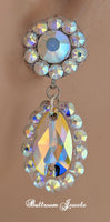Ballroom crystal round and pear drop earring